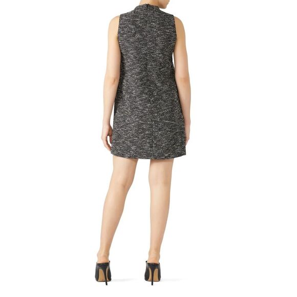 SLATE & WILLOW Gray White Skinny Tie Tweed Sleeveless Shift Mini Dress Size 8 - Picture 2 of 9